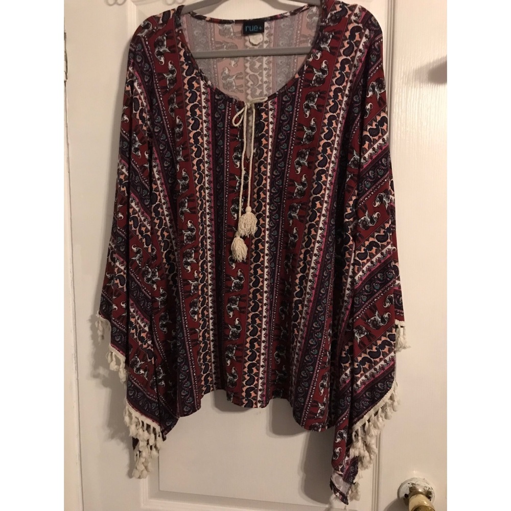 Rue 21 boho print poncho shirt